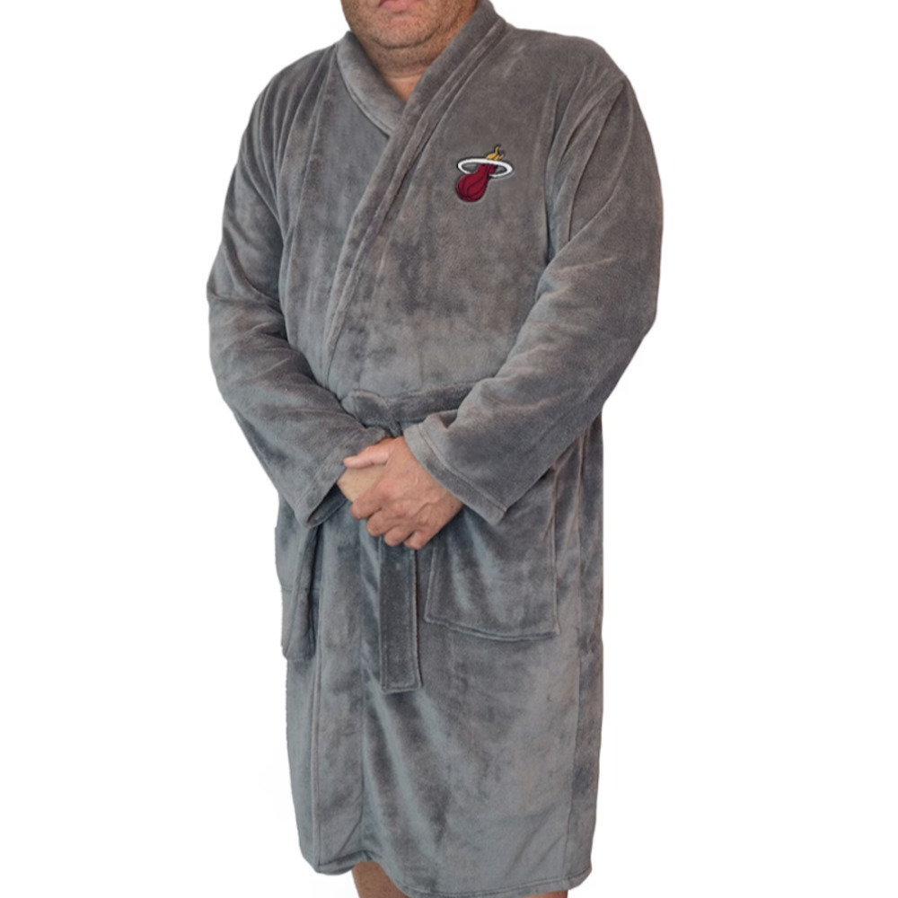 Miami Heat ISlide Boss Robe in Gray, Size L/XL​​​​​​​​​​